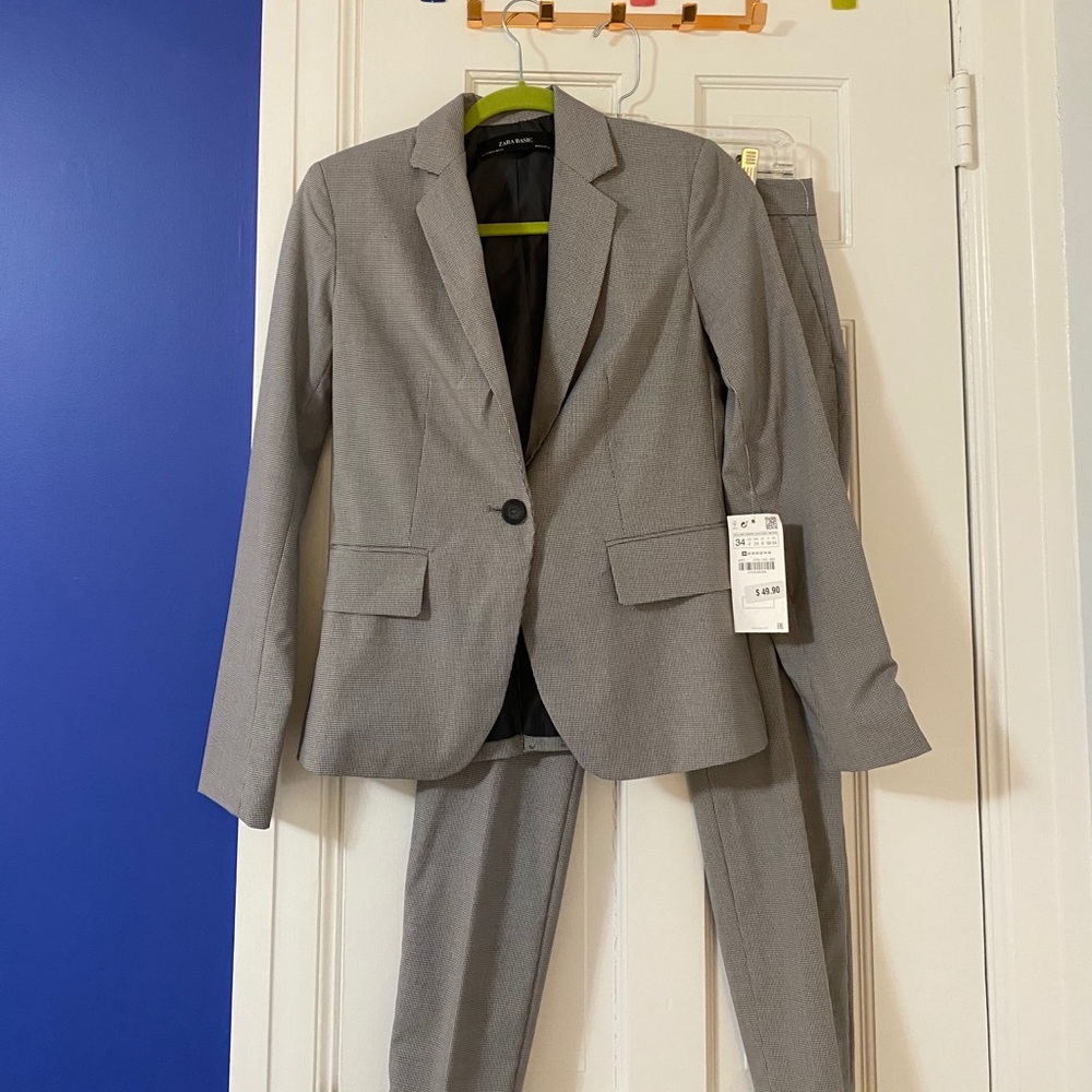 Black and white striped suit!